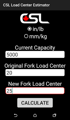 Forklift Load Center Estimator