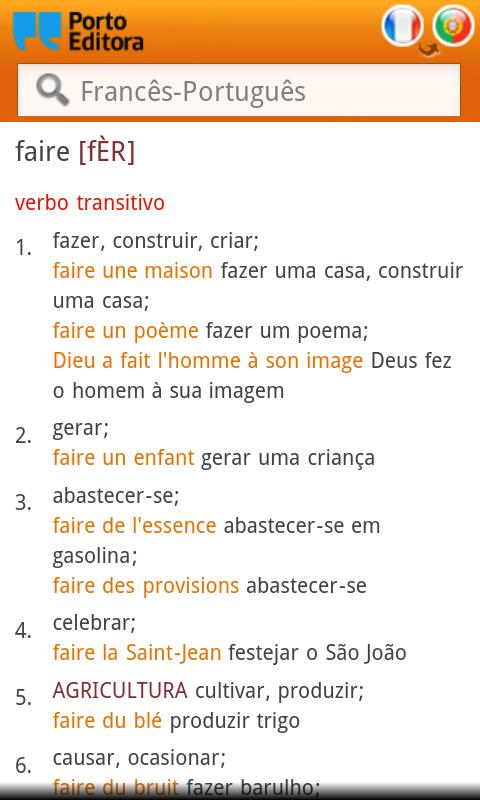 Dicionário Francês-Português Screen 3