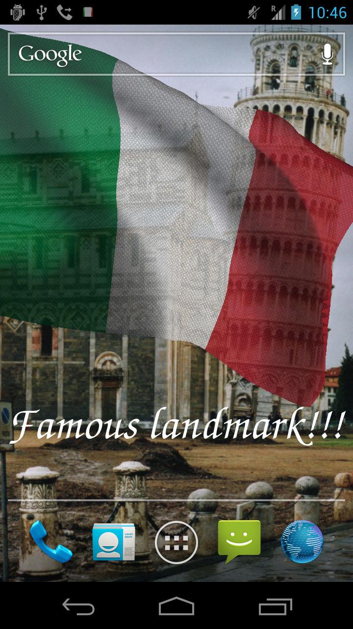 3D Italy Flag Screen 3