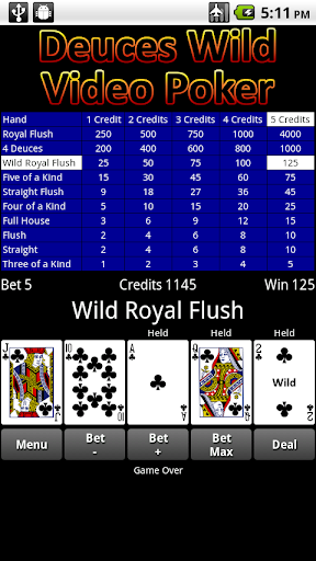 Deuces Wild Video Poker