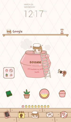 strawberry bath dodol theme