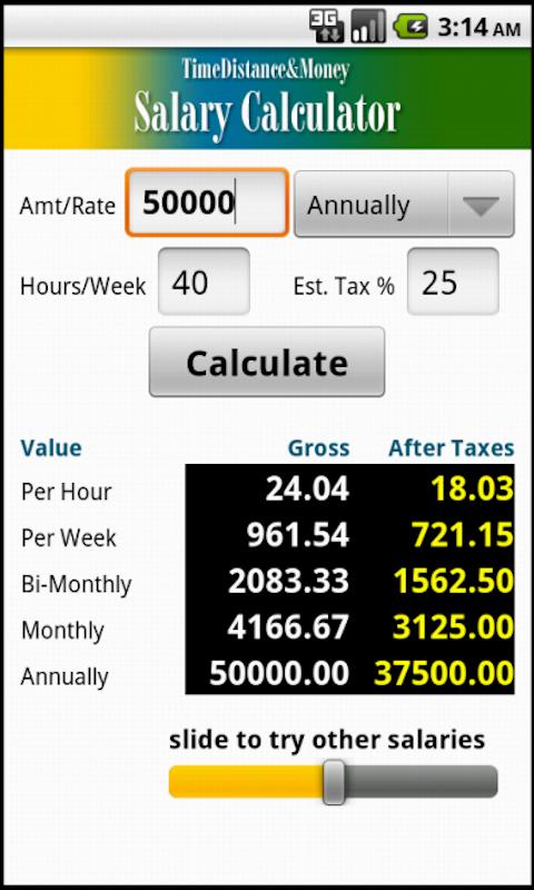 Time, Distance &amp; Money Screen 2