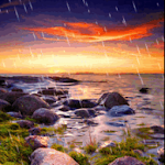 Cover Image of Download Rain In SunSet Sea Live Wallpa 2.7 APK