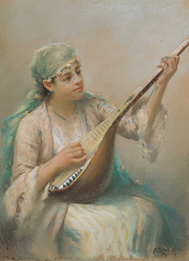 Woman Playing a String Instrument
