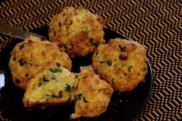 3-Cheese, Chinese Sausage and Cilantro Scones
