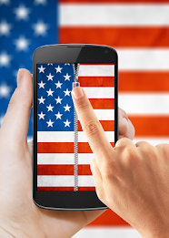 US Flag Zipper Lock Screen poster 18