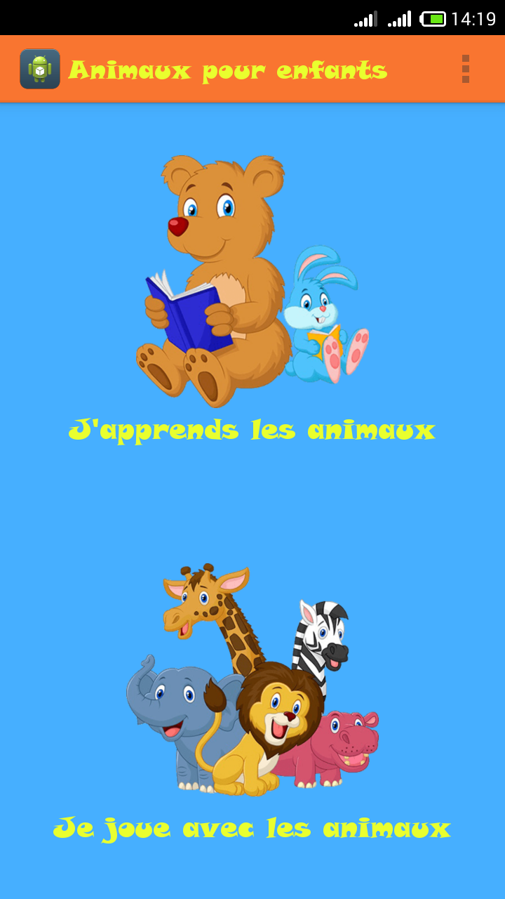 Android application Animals for Kids screenshort