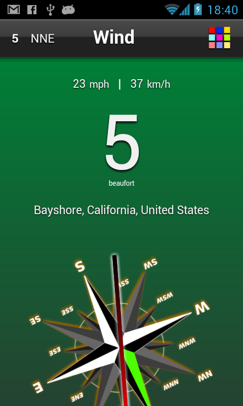 Android application Wind Pro screenshort