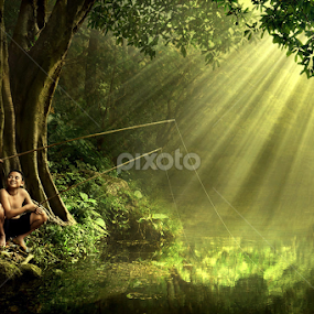 Memancing Kebahagiaan by Ipoenk Graphic - Digital Art People