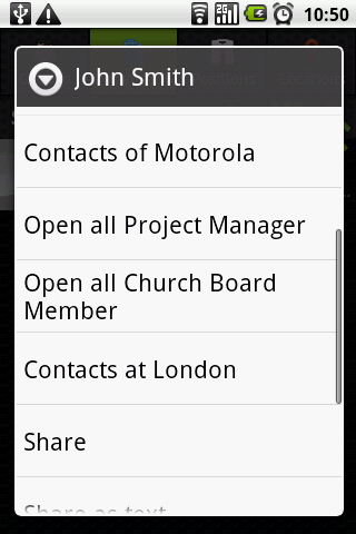 Corporate Contacts Screen 3