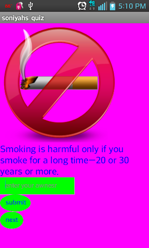 Soniyah's Smoking Quiz