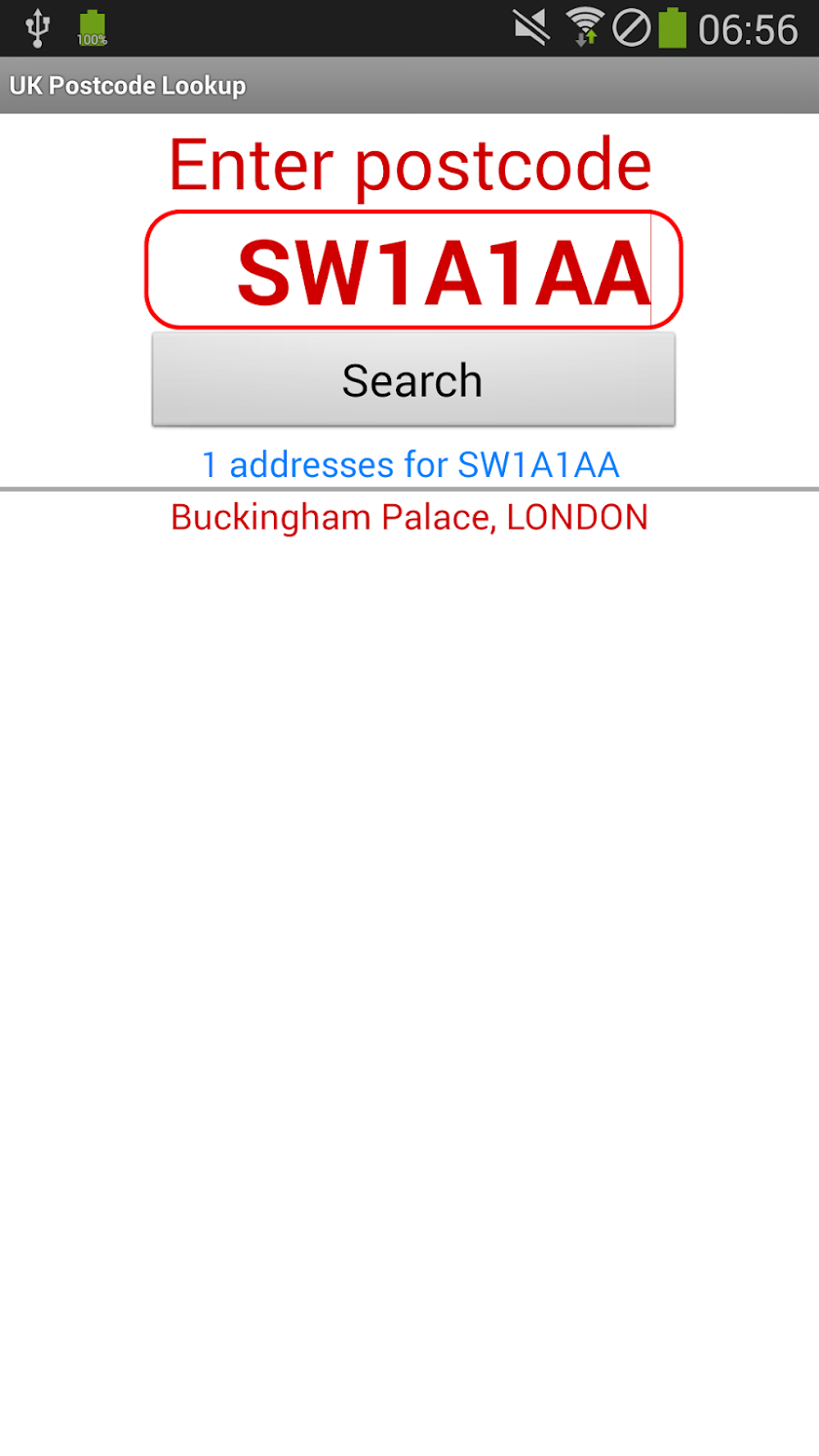 UK Postcode Lookup Screen 3