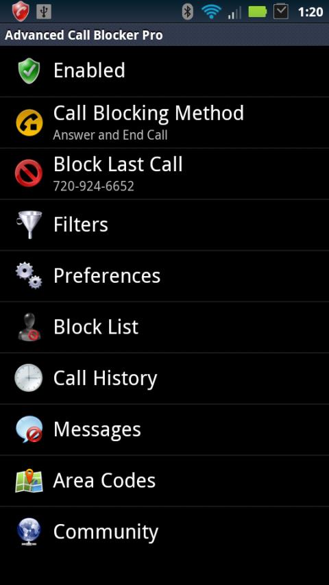 Android application Advanced Call Blocker Pro screenshort