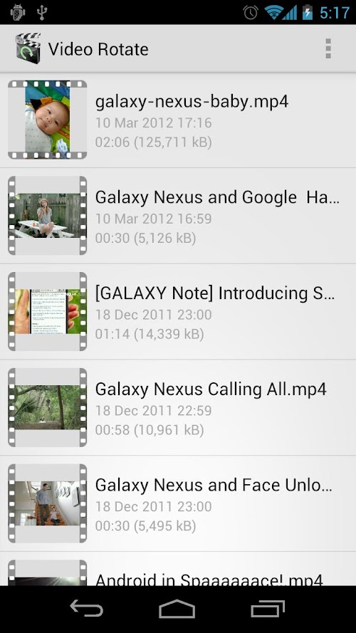 Android application Video Rotate screenshort