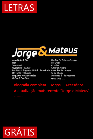 Jorge e Mateus Letras