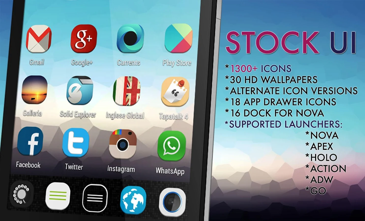 Stock UI Icon Theme Apex Nova - screenshot