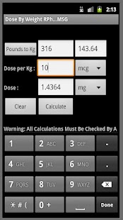 Free Dose By Weight APK
