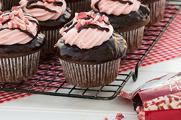 Chocolate Peppermint Twist Cupcakes