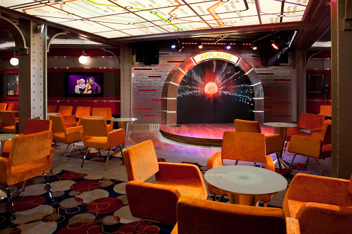 Allure-of-the-Seas-Comedy-Club - Remember when you used to go to comedy clubs? At Allure of the Seas' Comedy Live, headliners interact with audience members in a funky space resembling a New York City subway station.