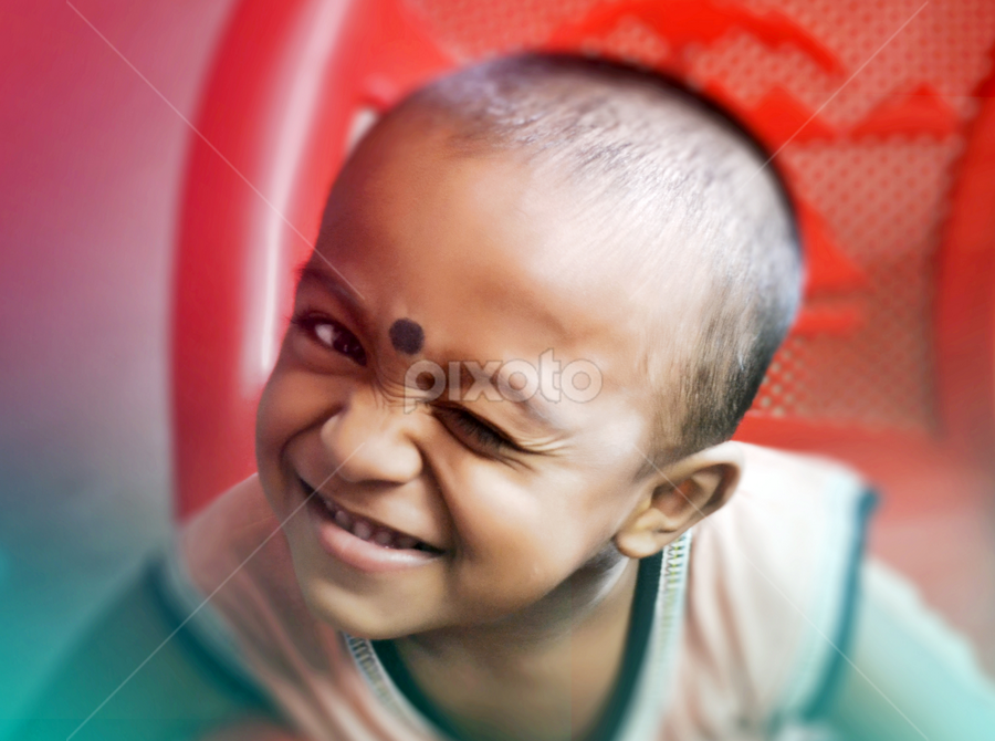 naughty smile by Bhaskar Maji - Babies & Children Toddlers ( child portrait, children, quiet, smile )