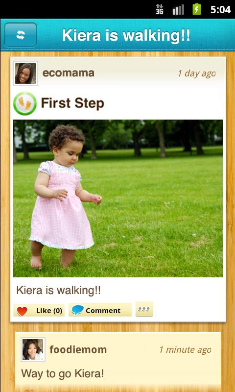 Android application Kidfolio Baby Tracker &amp; Book screenshort