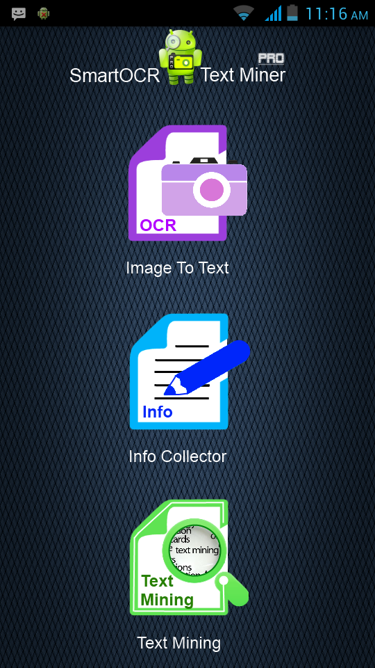 Android application Smart OCR:Text Miner Pro screenshort