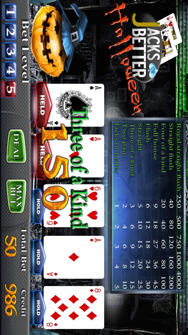 Halloween Poker Slot Machine Screen 3