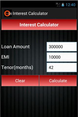 MyEMI Loan Interest calculator