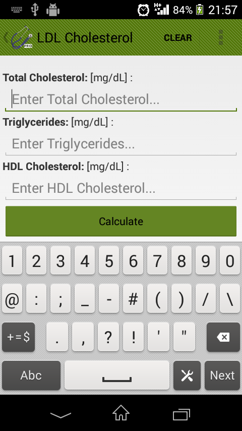 Android application Medical Calculator screenshort