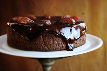 Chocolate-Date Cake with Chocolate Sticky Toffee Glaze