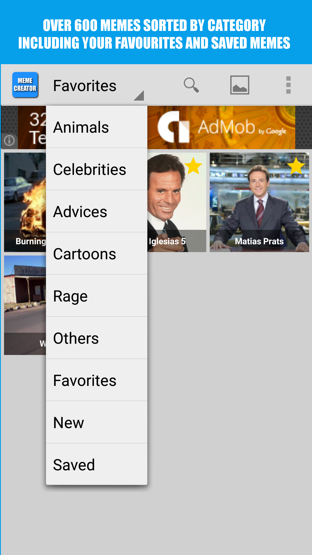 Android application Meme Creator screenshort