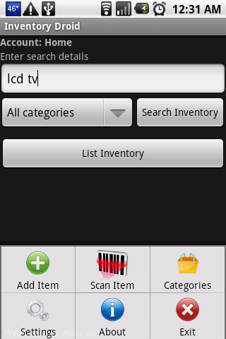 Inventory Droid Screen 2