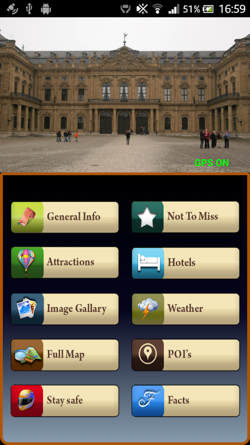 Android application Wurzburg Offline Map Guide screenshort