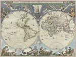 Wereldkaart uit de _Atlas Maior_ van Joan Blaeu. Amsterdam, 1662