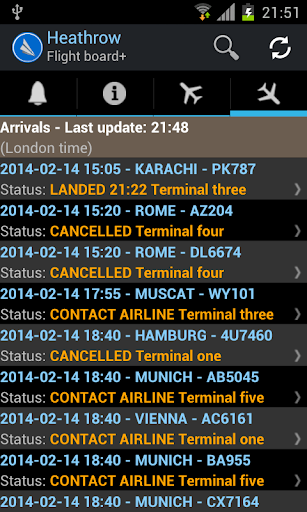 Heathrow flight board