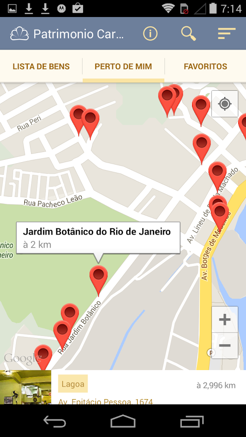   Patrimônio Carioca: captura de tela 