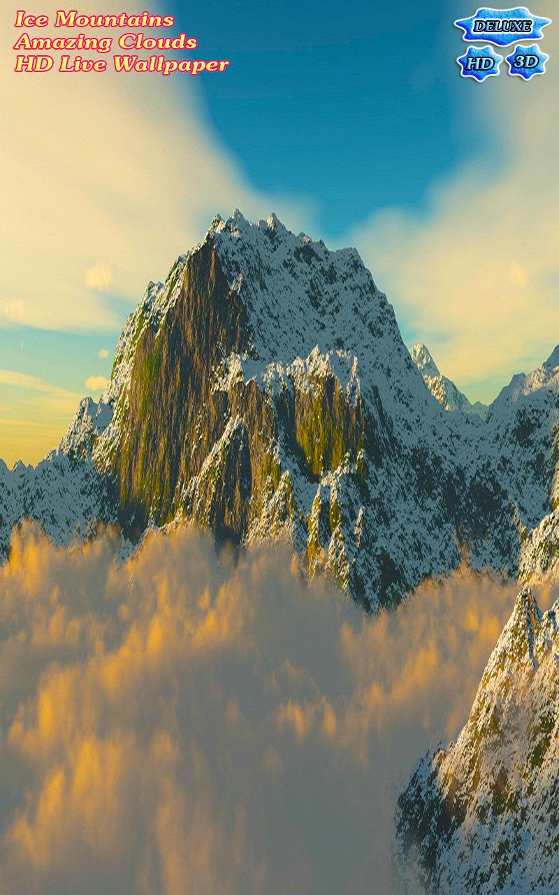 Ice Mountains Amazing Clouds Screen 1