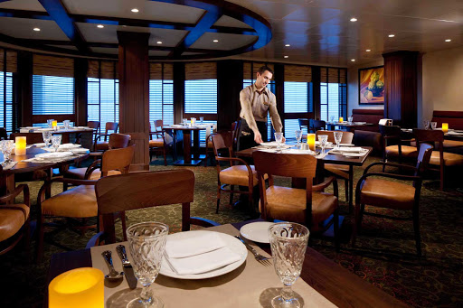 Rhapsody-of-the-Seas-Giovannis-Table - Giovanni's Table, on deck 6 of Rhapsody of the Seas, is a popular Italian trattoria serving family-style dishes for lunch and dinner. Reservations are recommended.