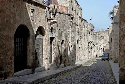 A street on the island of Rhodes, Greece.