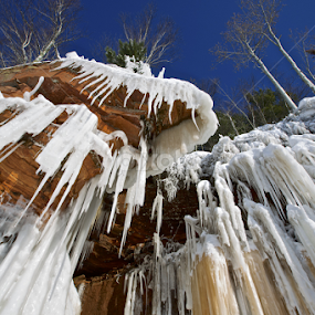 Frosting on the Cliff by Larry Kaasa - Landscapes Caves & Formations