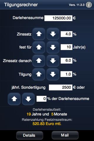 Android application RepaymentGermanCalc screenshort