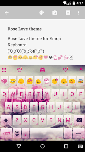 Rose Love Emoji Keyboard Theme