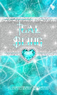 Free Bling Teal Heart Theme Go SMS APK