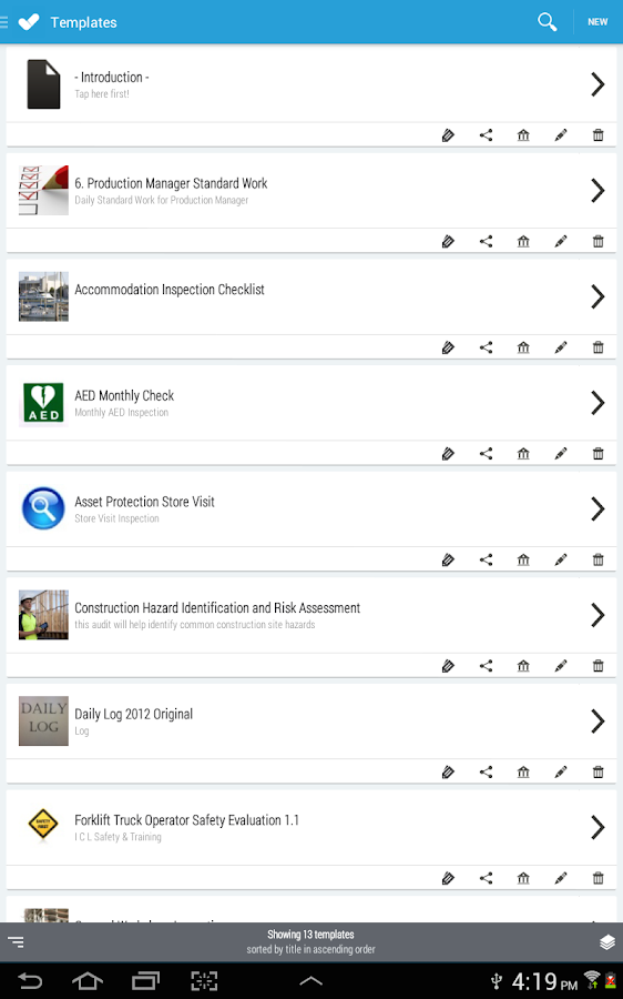 iAuditor Safety Checklists screenshot