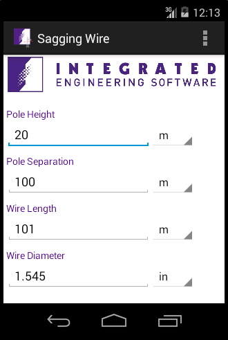 Sagging Wire Calculator