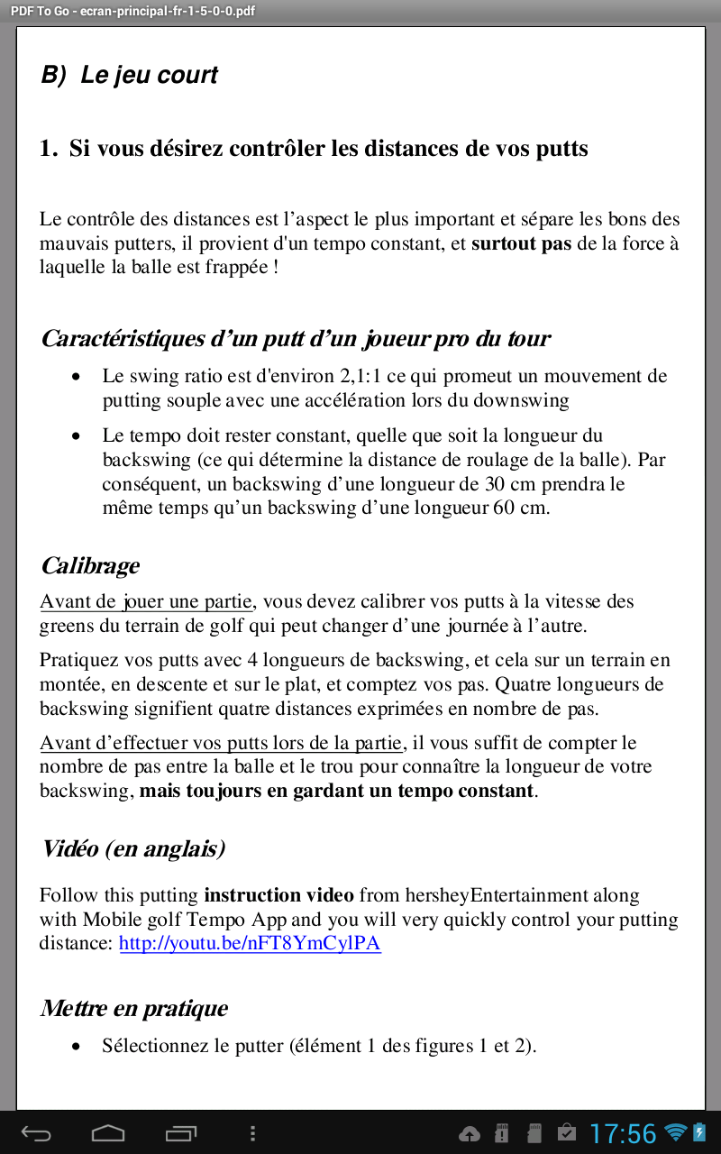 Android application Mobile Golf Tempo Training Aid screenshort