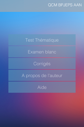 QCM révision BPJEPS AAN