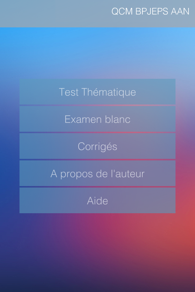 QCM révision BPJEPS AAN Screen 1