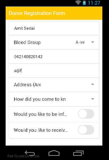 Blood Donor Registration Form