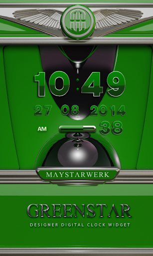 Digi Clock Widget Green Star